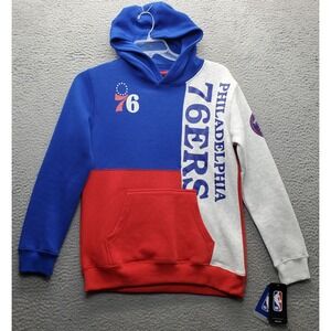 Philadelphia 76ers NBA Basketball Hoodie Youth L Multi Raglan Sleeve Pullover